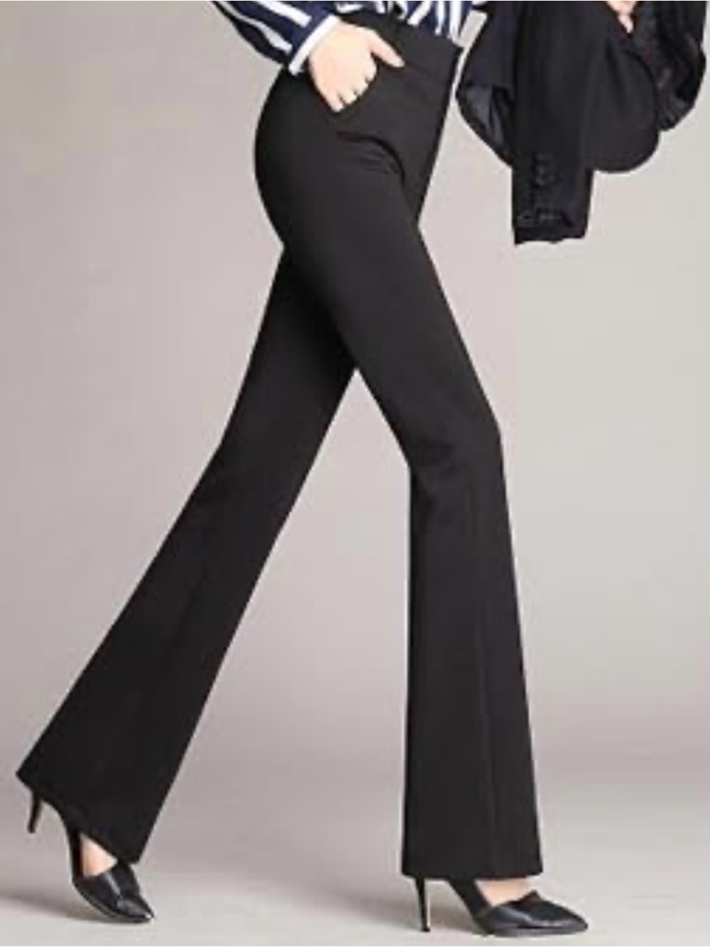 LOFT Black Boot-Cut Dress Pants